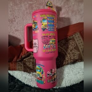 Pink School Bus Driver Themed Tumbler